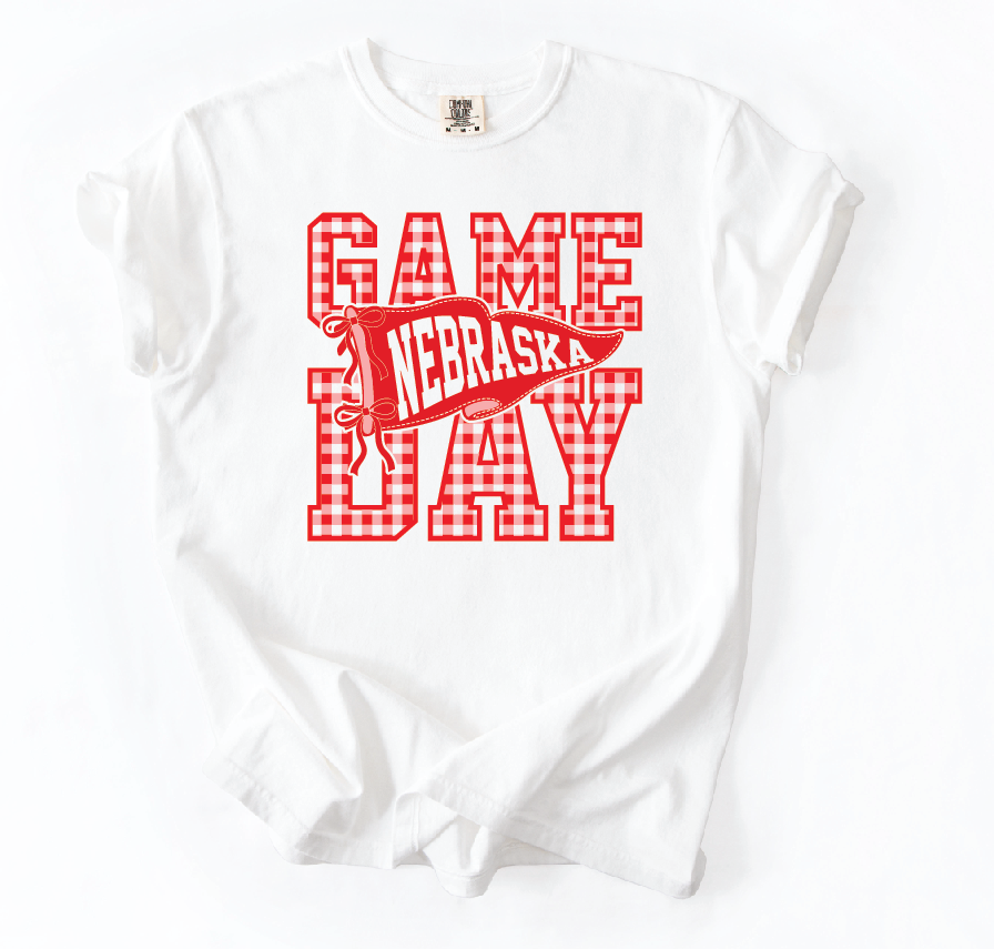 Game Day Nebraska Gingham Tee