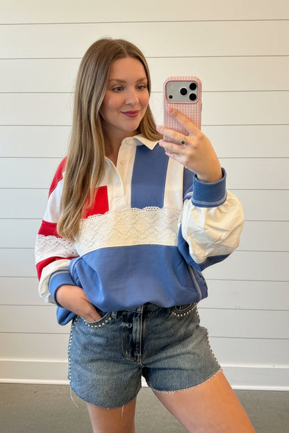 Americana Long Sleeve Polo