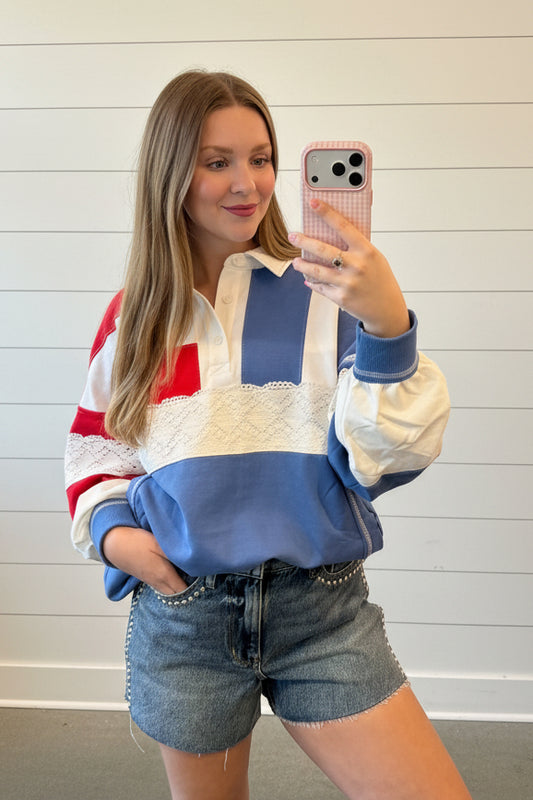 Americana Long Sleeve Polo