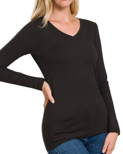 Long Sleeve V-Neck Tee