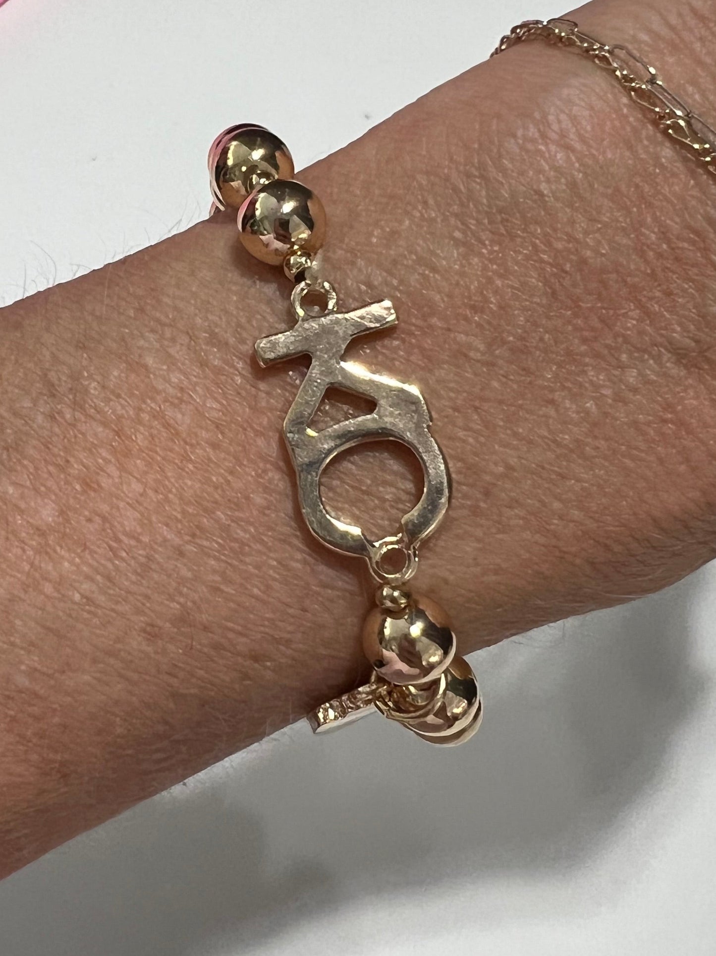 KC Gold Bead Stretch Bracelet