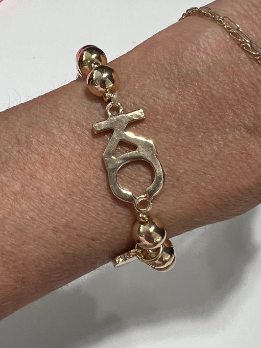 KC Gold Bead Stretch Bracelet