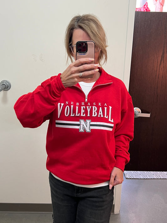 Nebraska Volleyball 1/4 Zip-Red