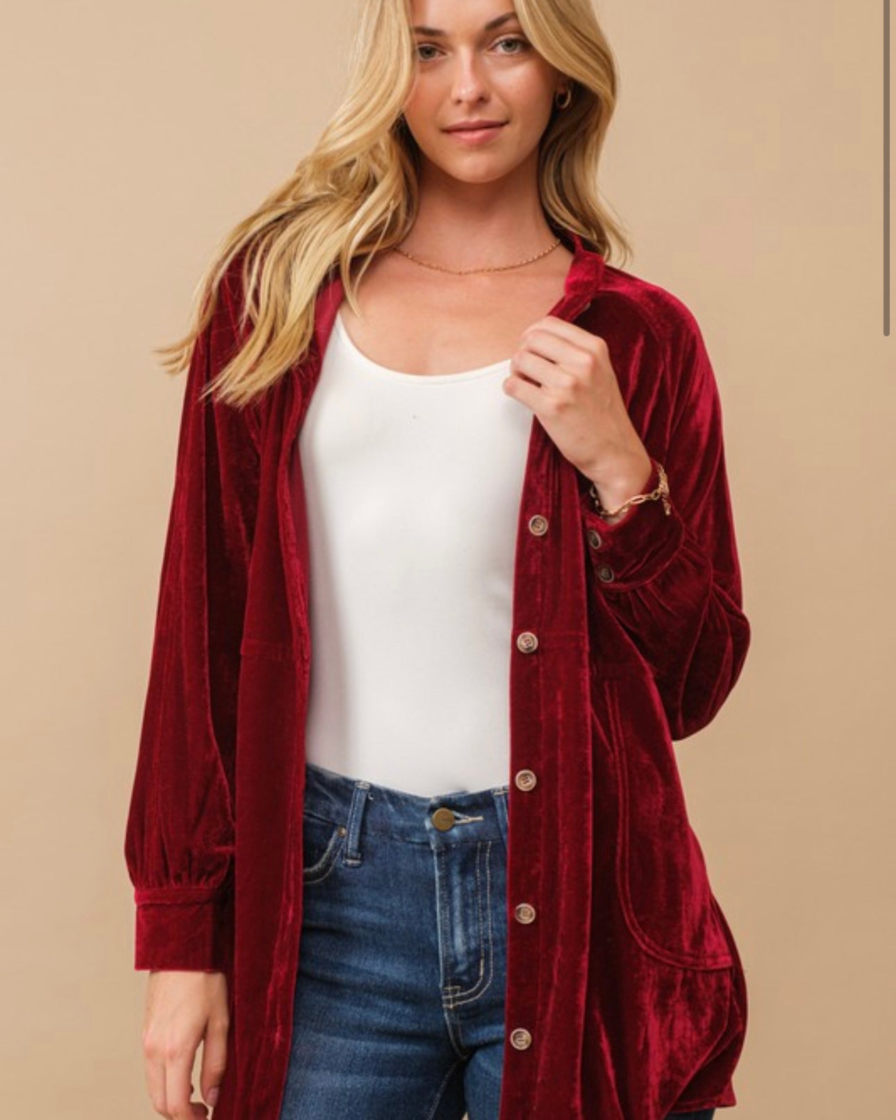 Velvet Long Sleeve Tunic