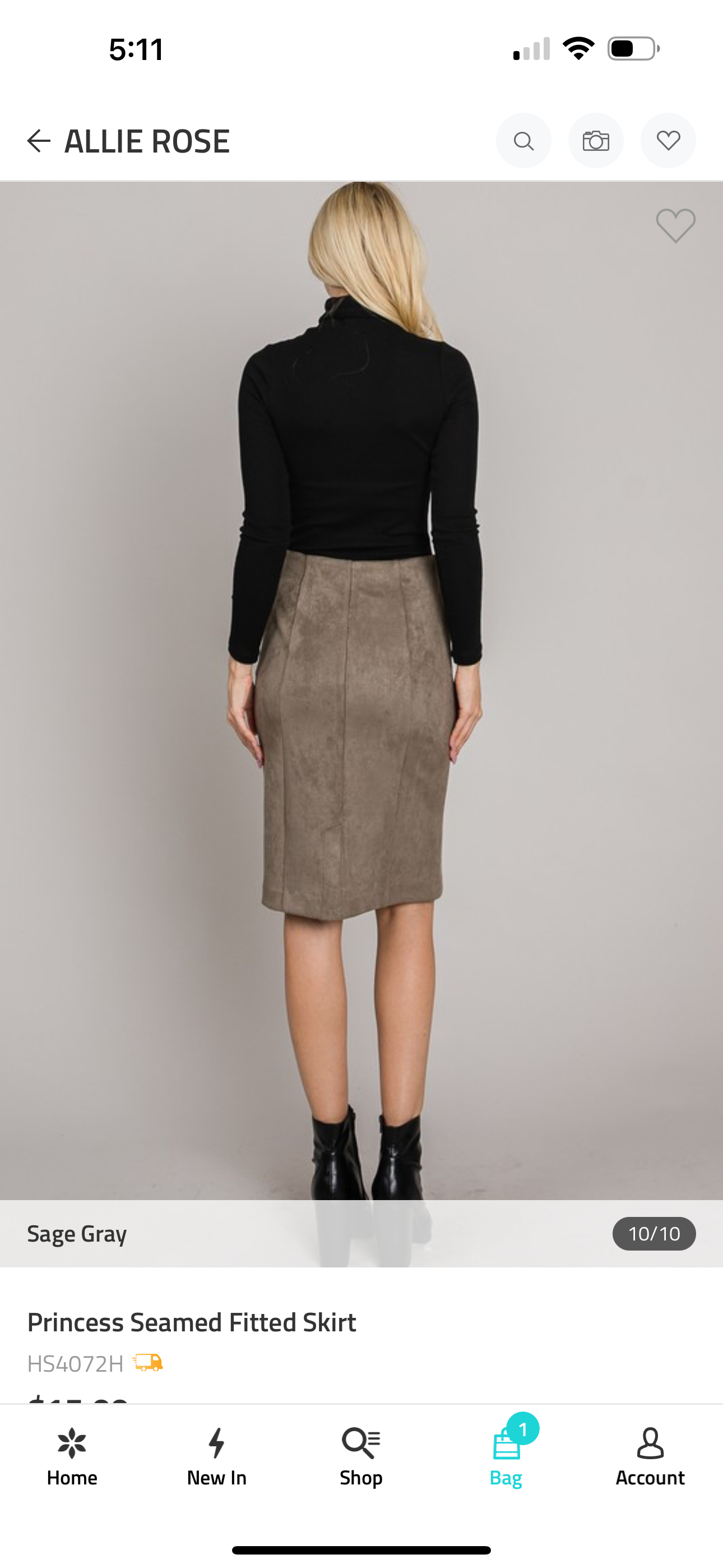 Princess Seamed Fitted Skirt