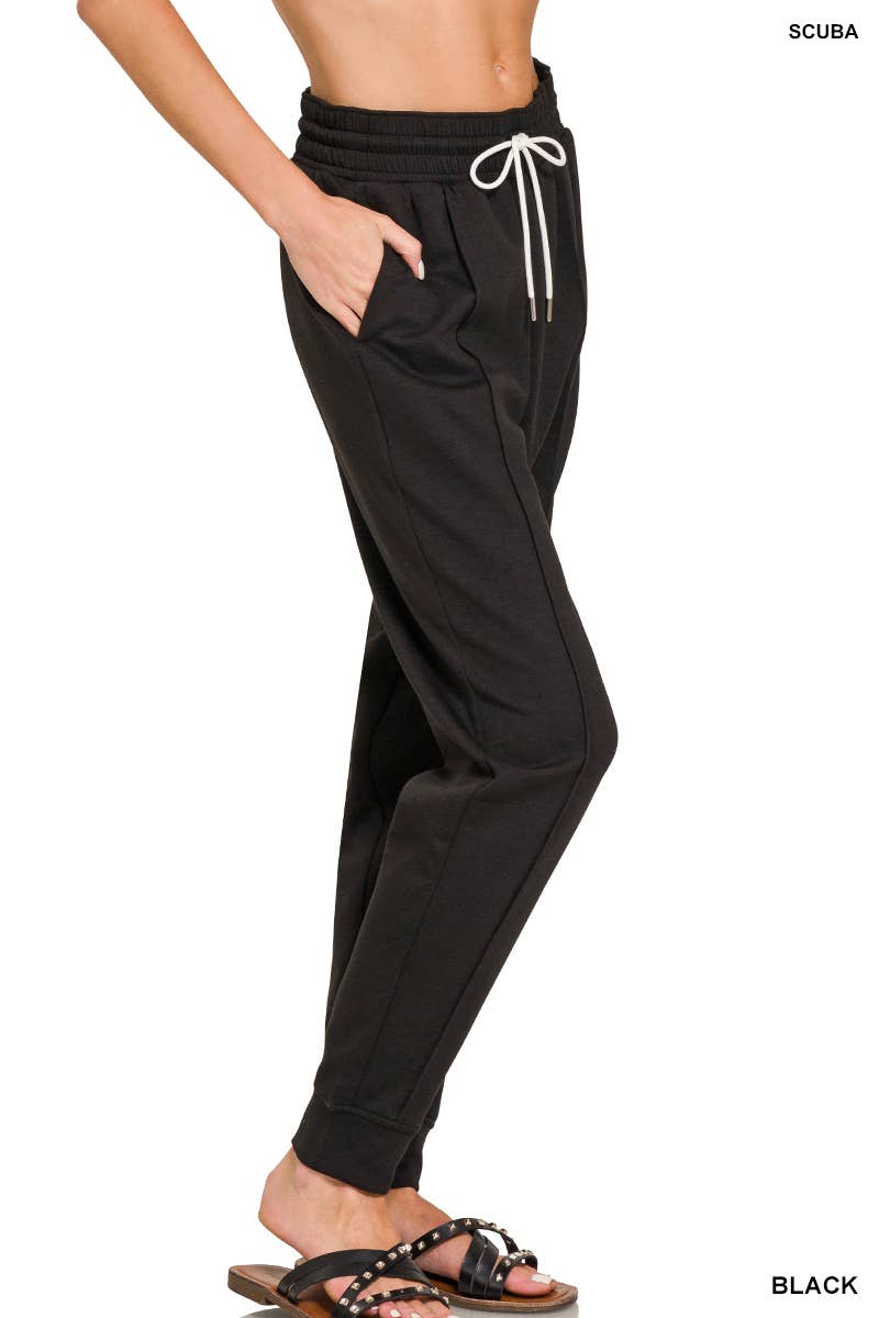 Scuba Sweatpants With Pockets: BLACK
