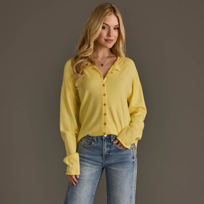 Yellow Button Up Cardigan