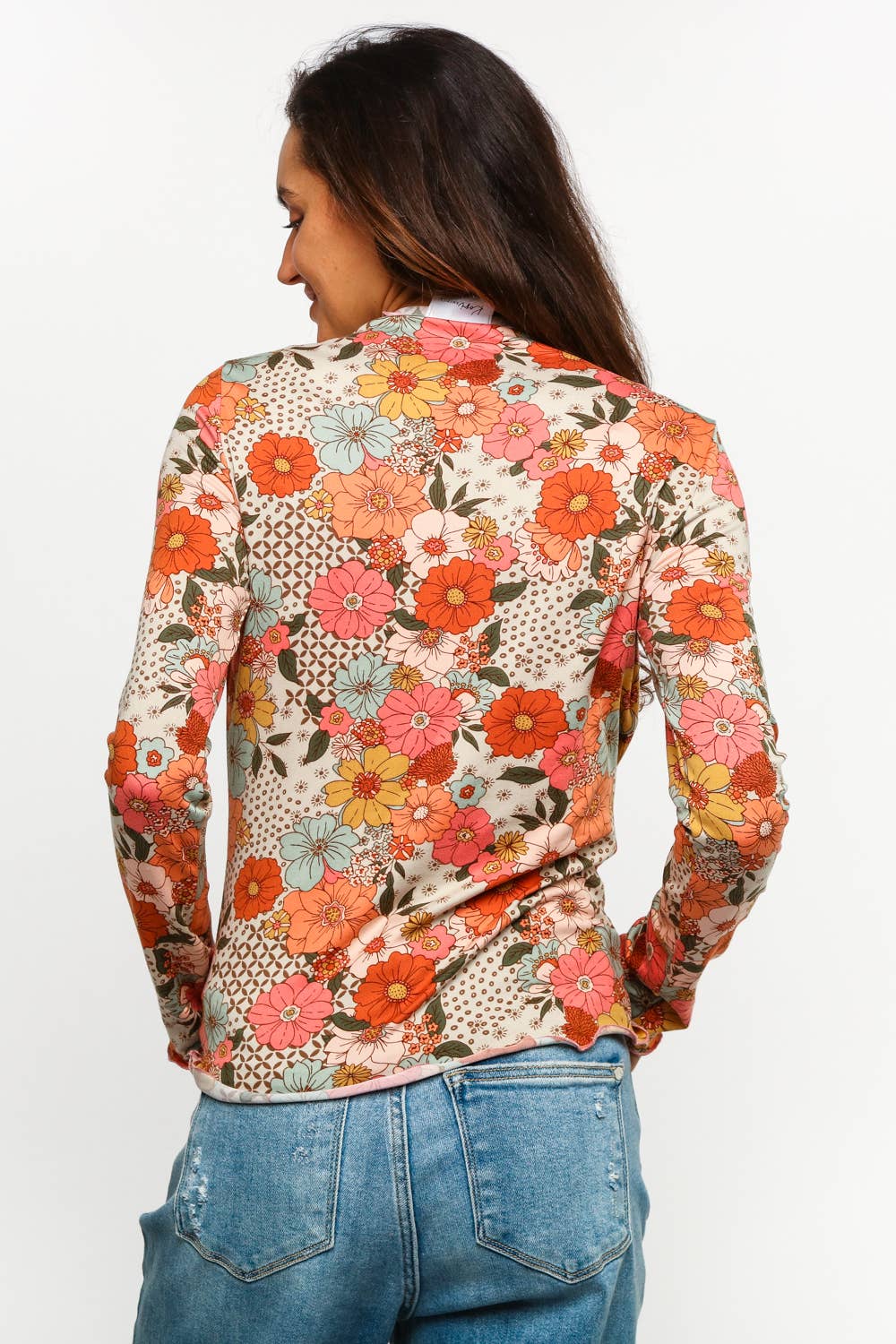 Fall Floral Mock Neck Top