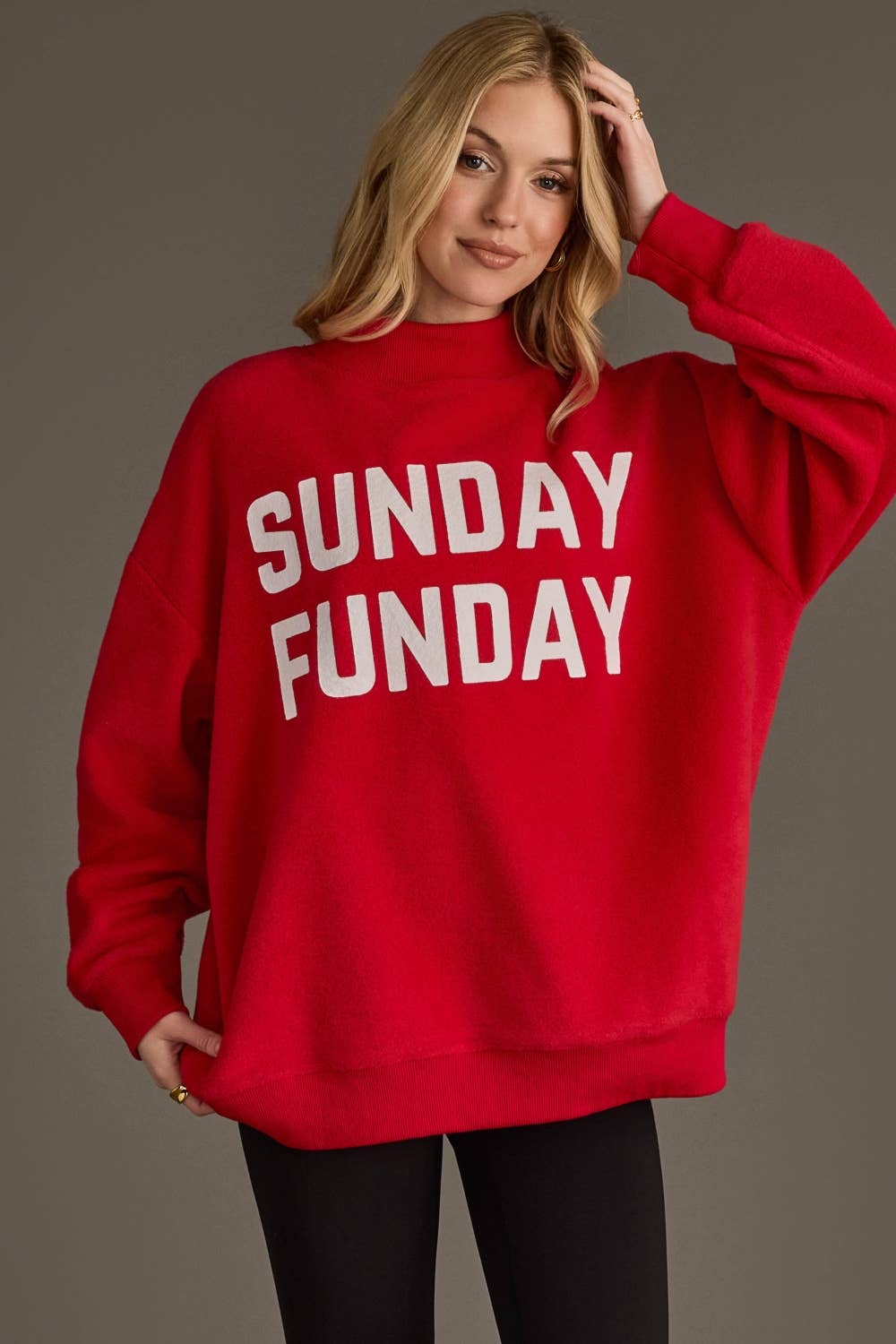 Red Game Day & Sunday Funday Reversible Sweatshirt