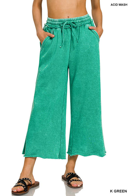 Acid Wash Cropped Sweatpants