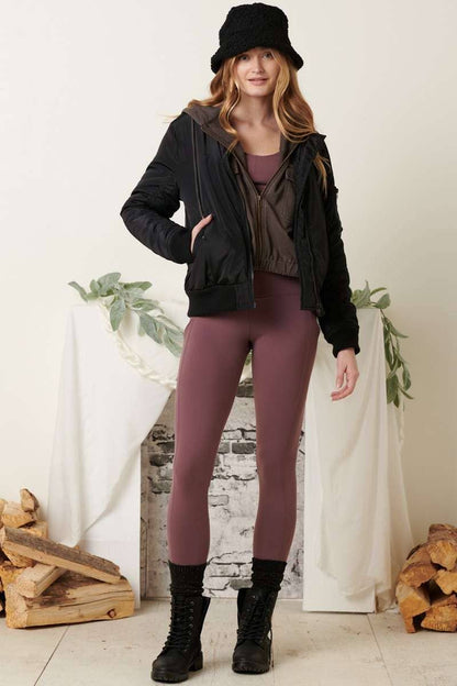 SATIN BOMBER JACKET: BLACK