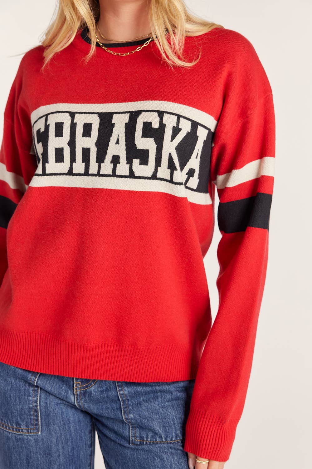 Nebraska Round Neck Varsity Sweater