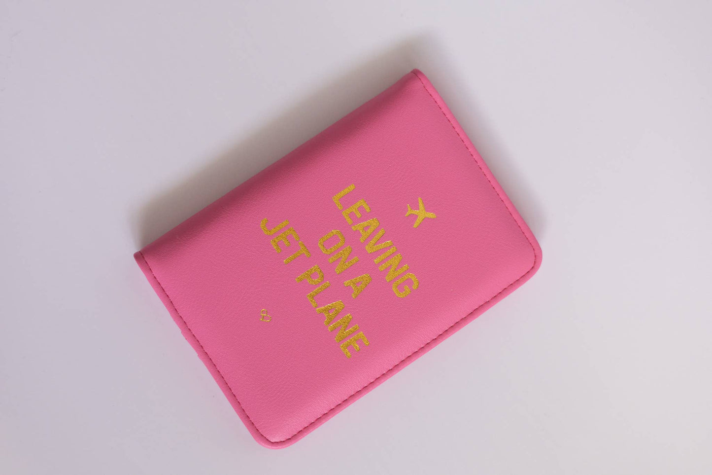 Leaving On A Jet Plane Passport Cover Wallet Pink