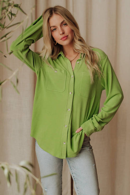 Lt. Green Super Soft Button Up