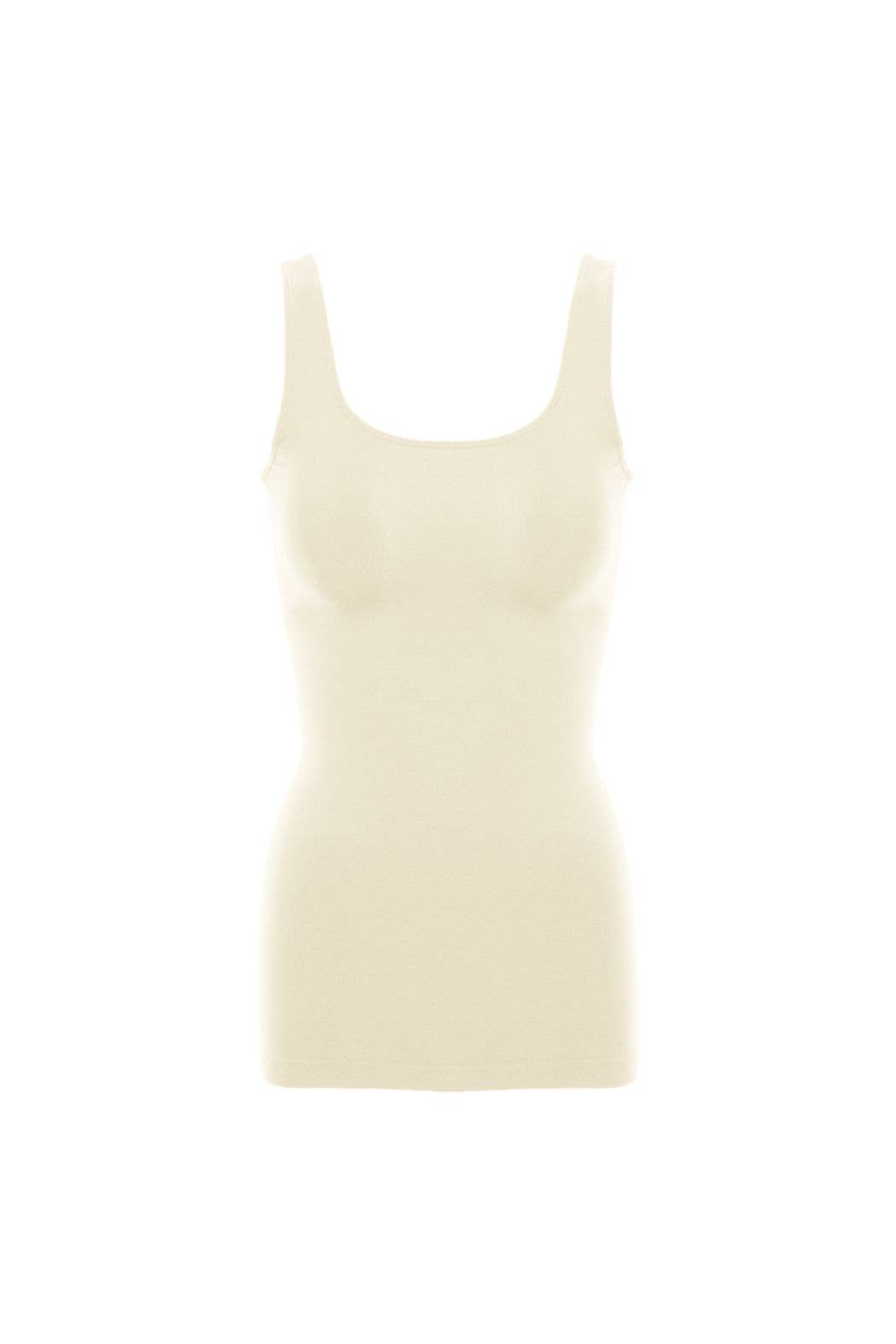Seamless Scoop Neck Tank Top: Ivory