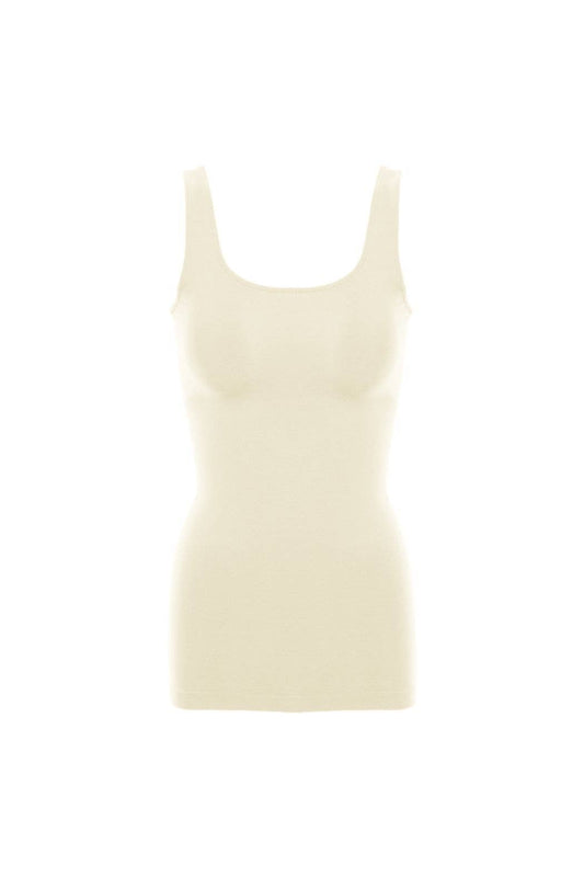 Seamless Scoop Neck Tank Top: Ivory