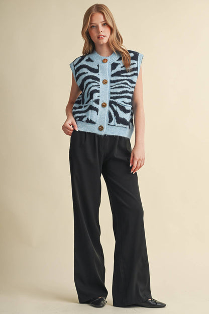 Tiger Stripe Sweater Vest: Blue