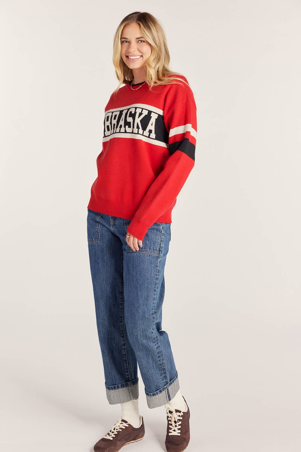 Nebraska Round Neck Varsity Sweater
