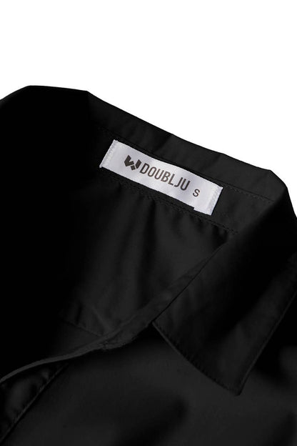 Button Down Long Sleeve Shirt: Black