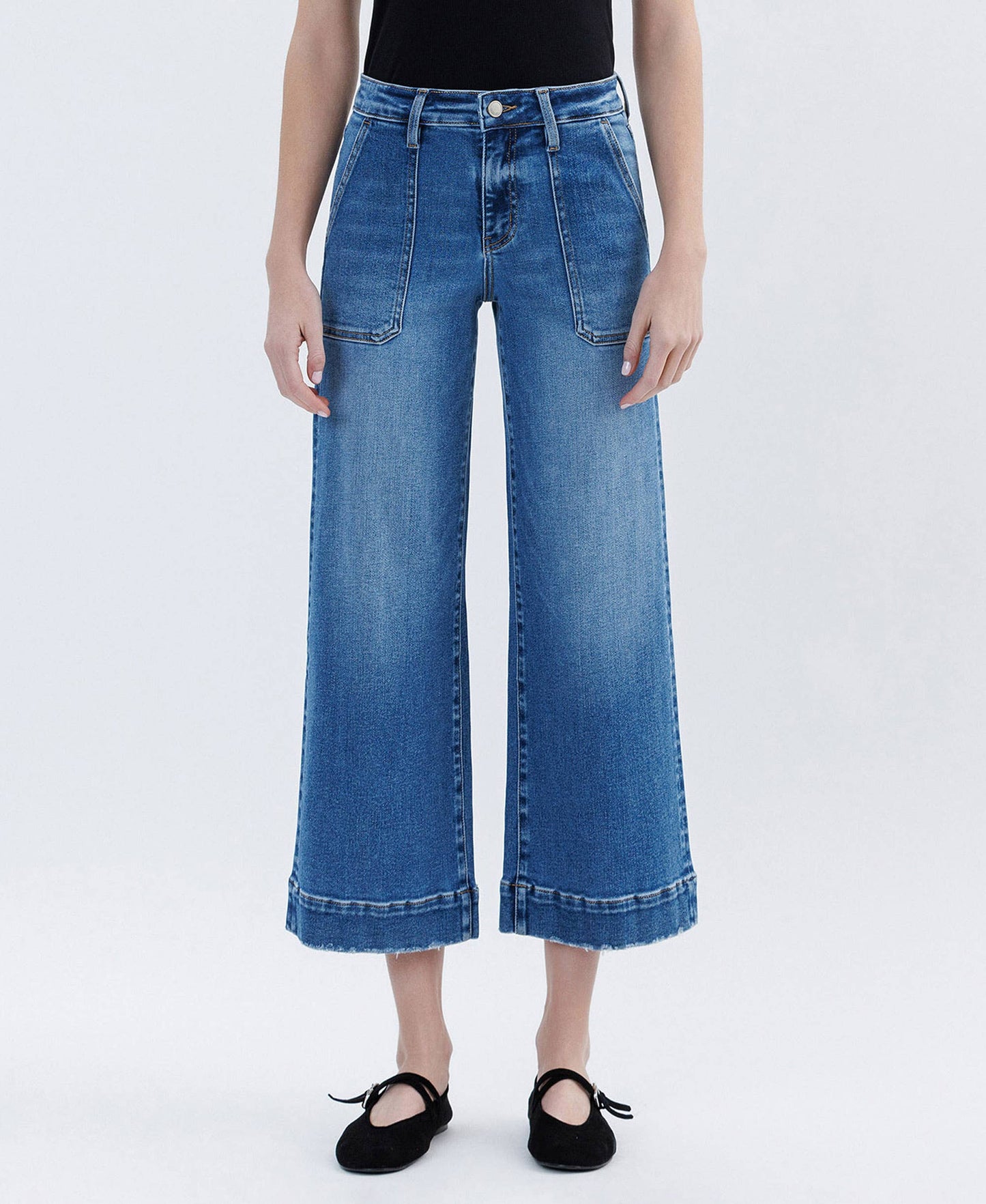 HR Crop Wide Leg Utility Jean