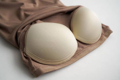 Rib Soft tank top w built in bra: Cocoa