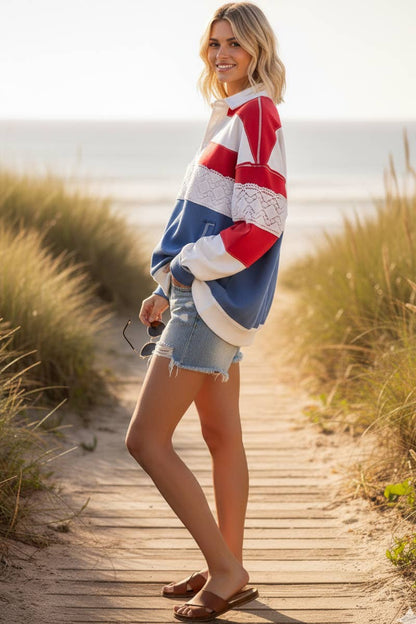 Americana Long Sleeve Polo