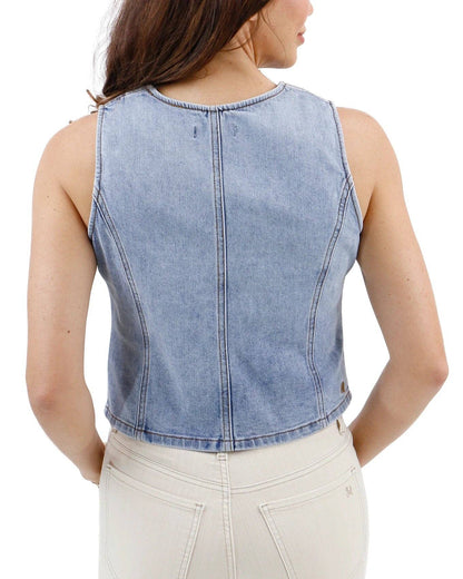 Denim Vest in Mid-Wash