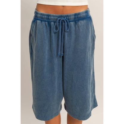 French Terry Bermuda Shorts: NAVY