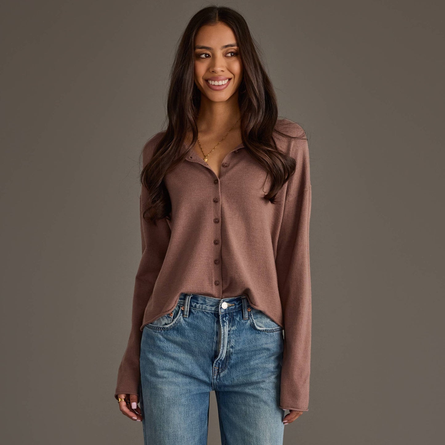 Mocha Button Up Cardigan