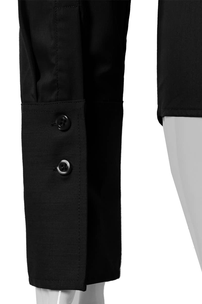 Button Down Long Sleeve Shirt: Black