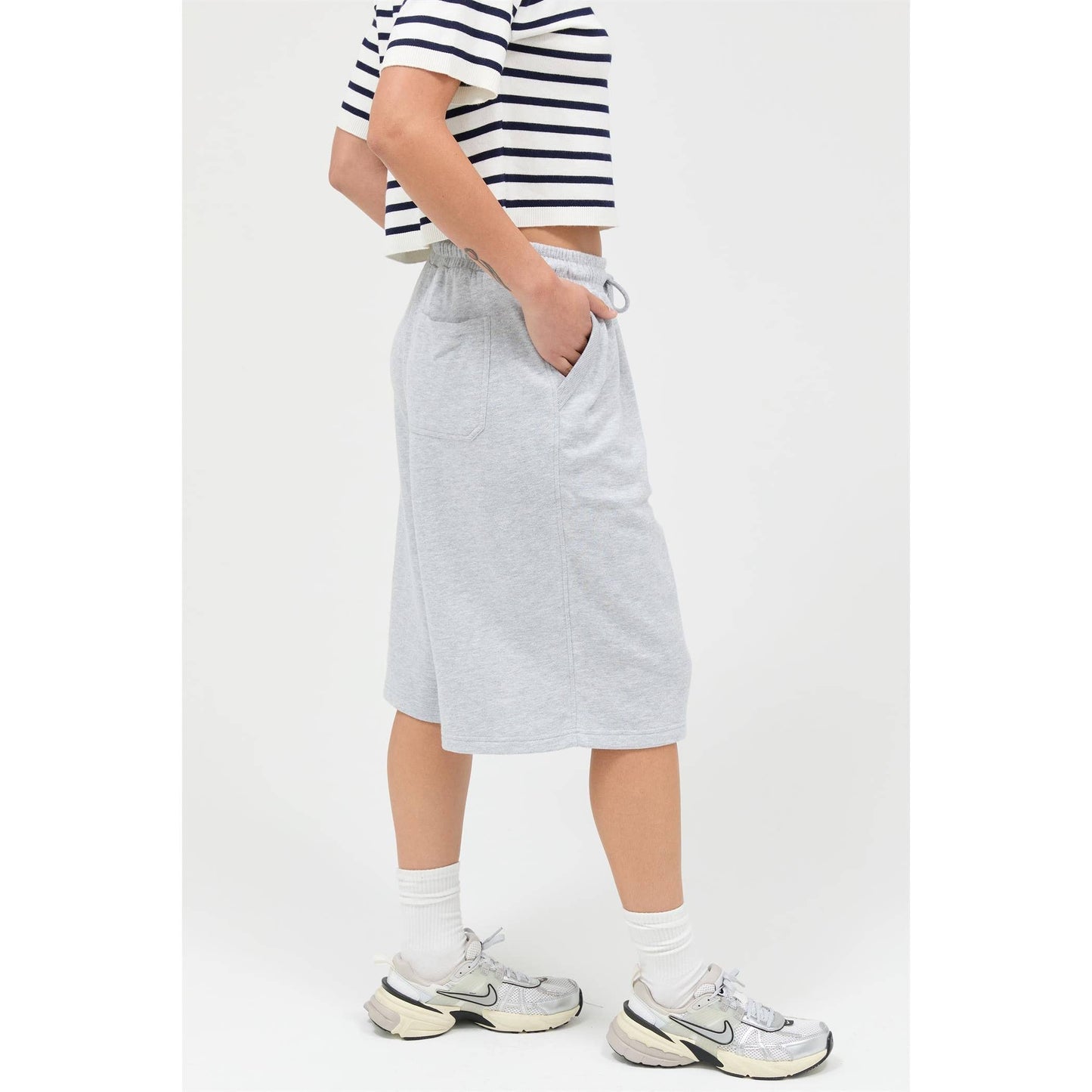 French Terry Bermuda Shorts: HEATHER GRAY
