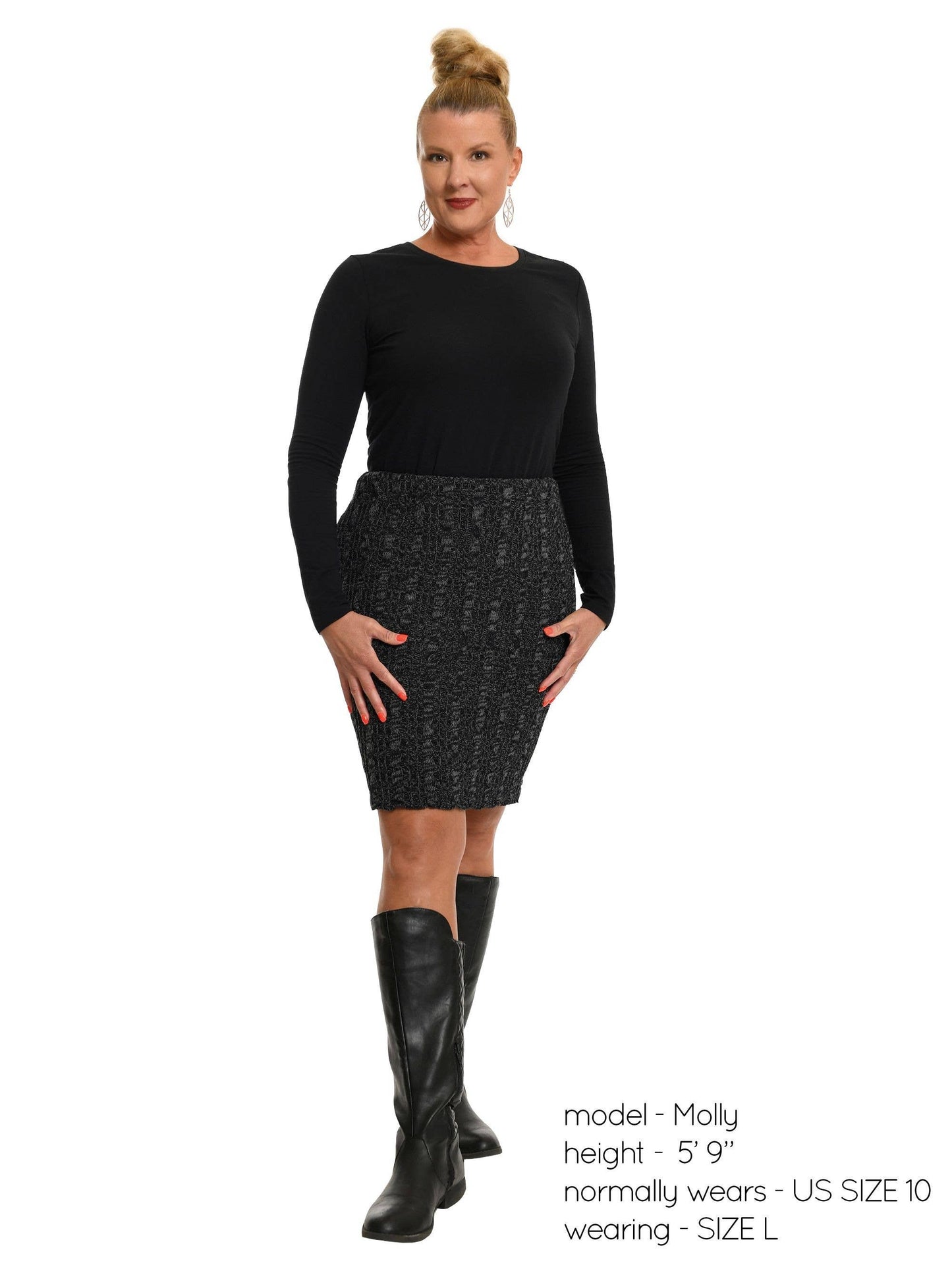 Sweater Knit Pencil Skirt