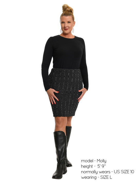 Sweater Knit Pencil Skirt