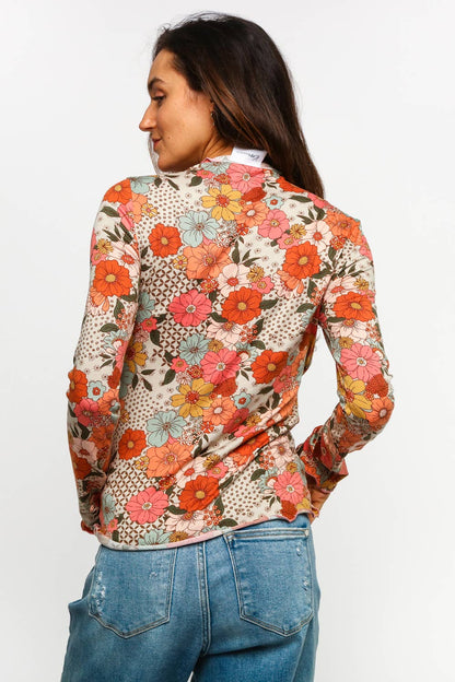 Fall Floral Mock Neck Top