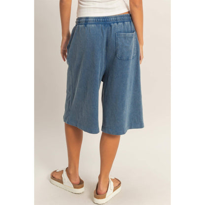 French Terry Bermuda Shorts: NAVY