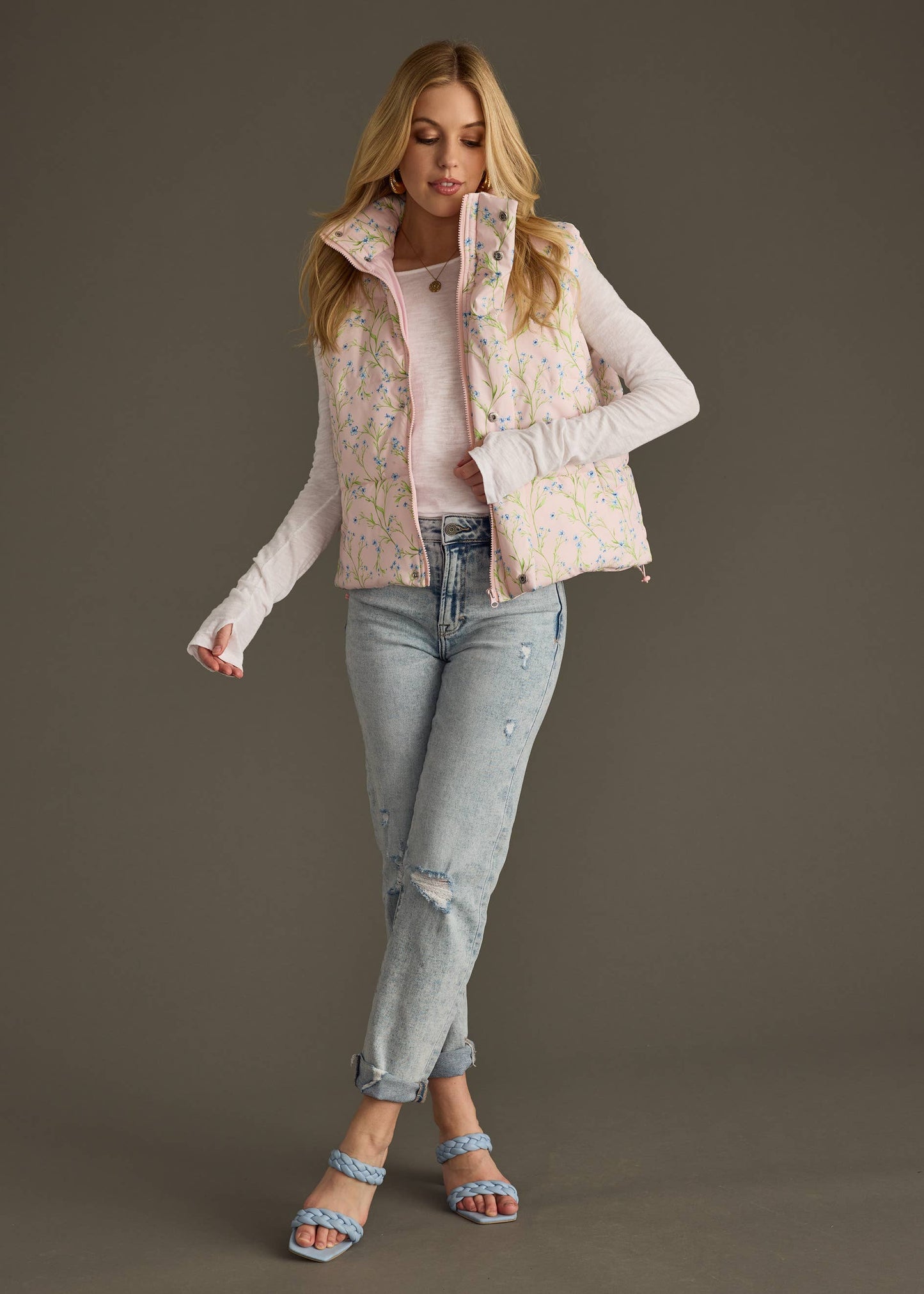 Lt. Pink Floral Vest