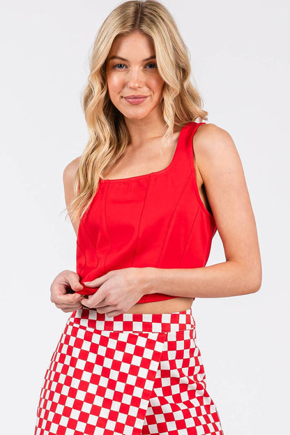 Gameday Corset Seam Detail Tank