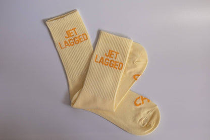 Jet Lagged Ribbed Crew Socks