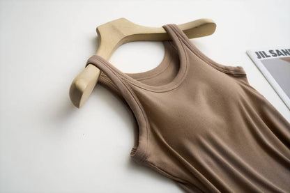 Rib Soft tank top w built in bra: Cocoa