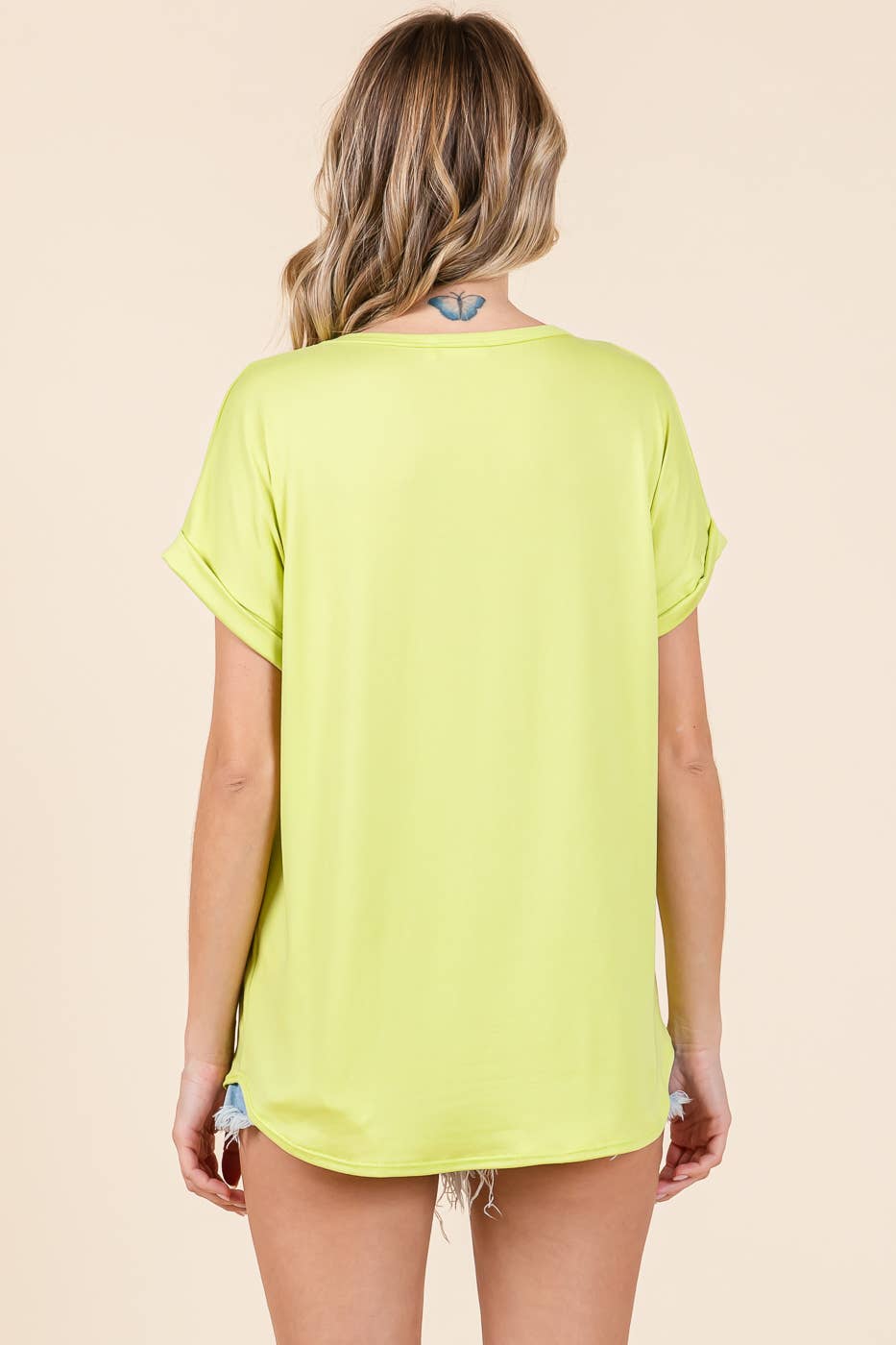 ROUND NECK DOLMAN SHORT SLEEVE TOP