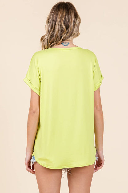 ROUND NECK DOLMAN SHORT SLEEVE TOP
