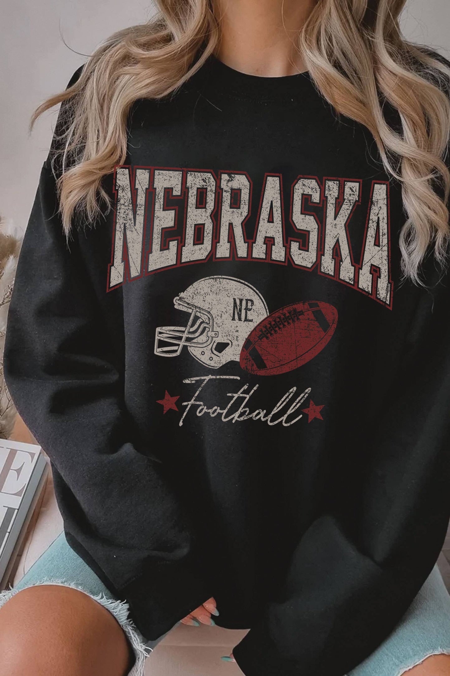 Nebraska Football Brushed Graphic Sweatshirt