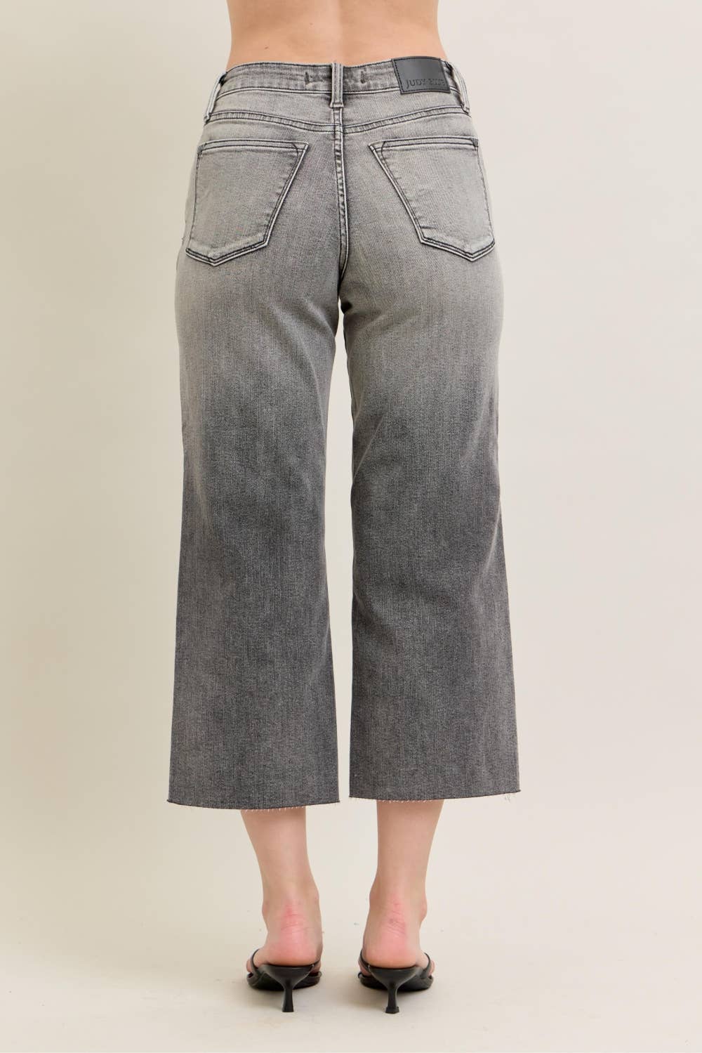 HW Vintage Grey Wash Embroidery Crop Wide