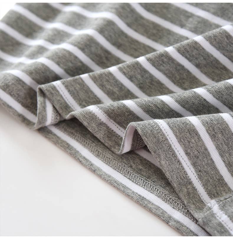 Stripe Tank w Shelf Bra: Grey/White