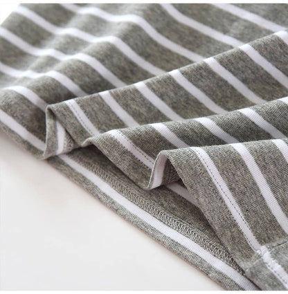 Stripe Tank w Shelf Bra: Grey/White