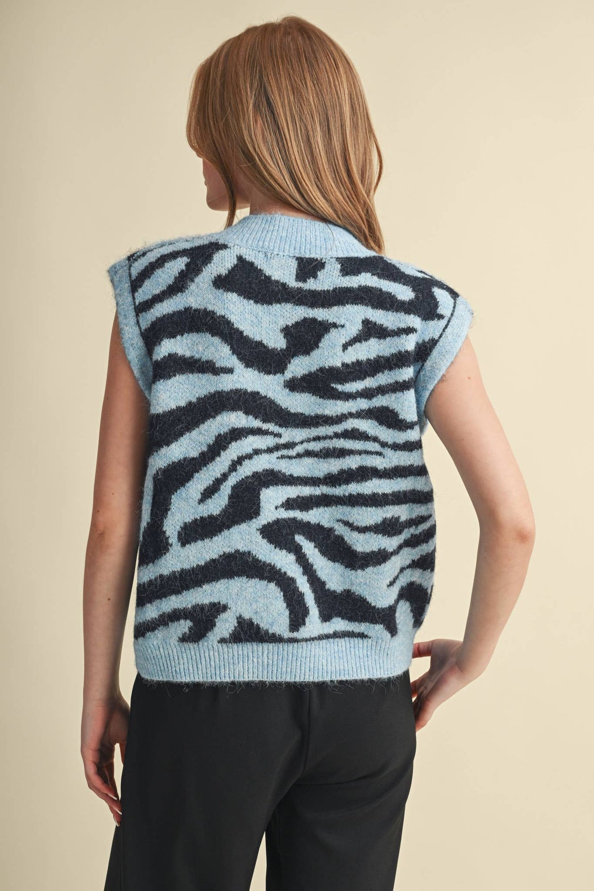 Tiger Stripe Sweater Vest: Blue