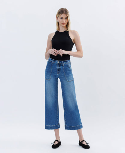 HR Crop Wide Leg Utility Jean