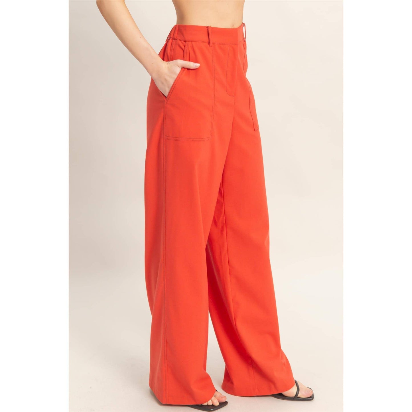 Wide Leg Pants With Pockets: TOMATO