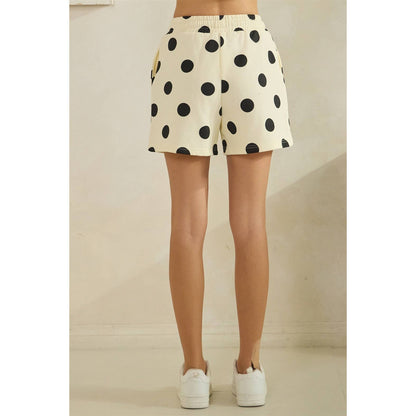 Polka Dot Sweatshorts: Navy