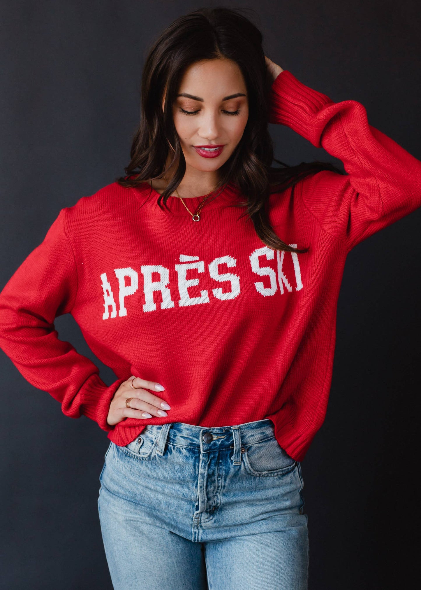 Red Apres Ski Sweater